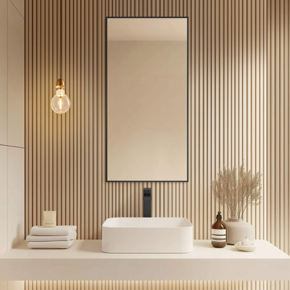 18" x 36" Shatterproof Wall Mount Metal Frame Mirror - FM1-1836