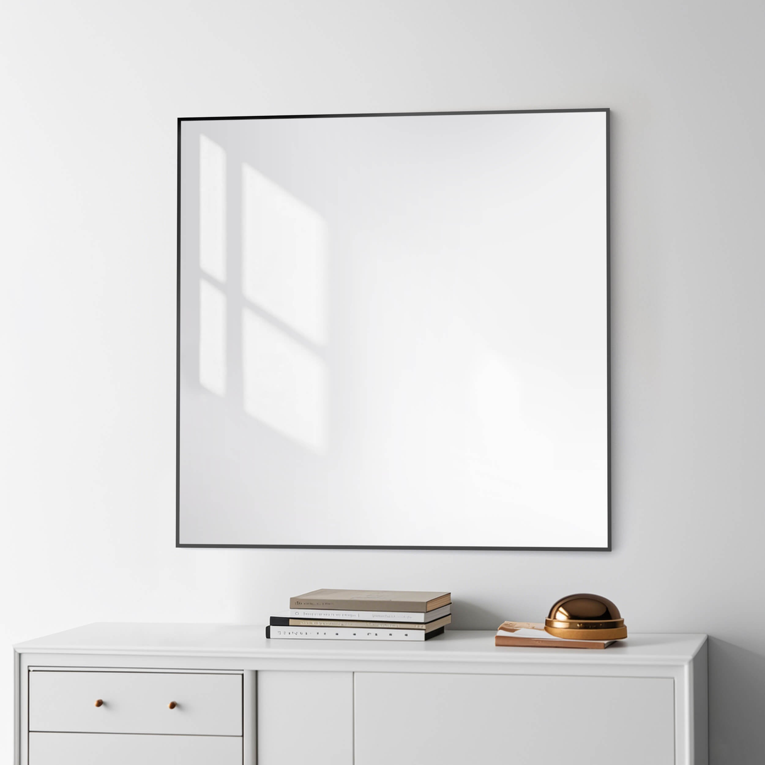 36" x 36" Shatterproof Wall Mount Metal Frame Mirror - FM1-3636