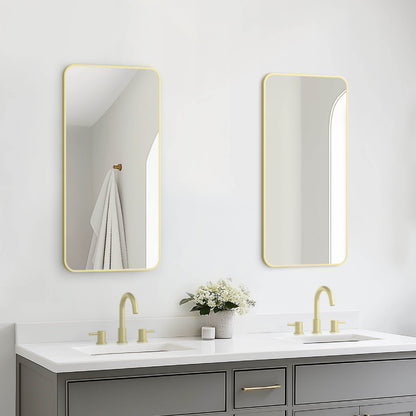 18" x 36" Shatterproof Wall Mount Metal Frame Mirror - FM2-1836