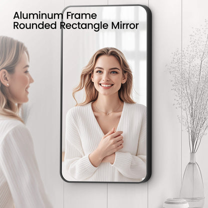 18" x 36" Shatterproof Wall Mount Metal Frame Mirror - FM2-1836