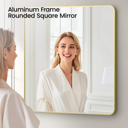 36" x 36" Shatterproof Wall Mount Metal Frame Mirror - FM2-3636