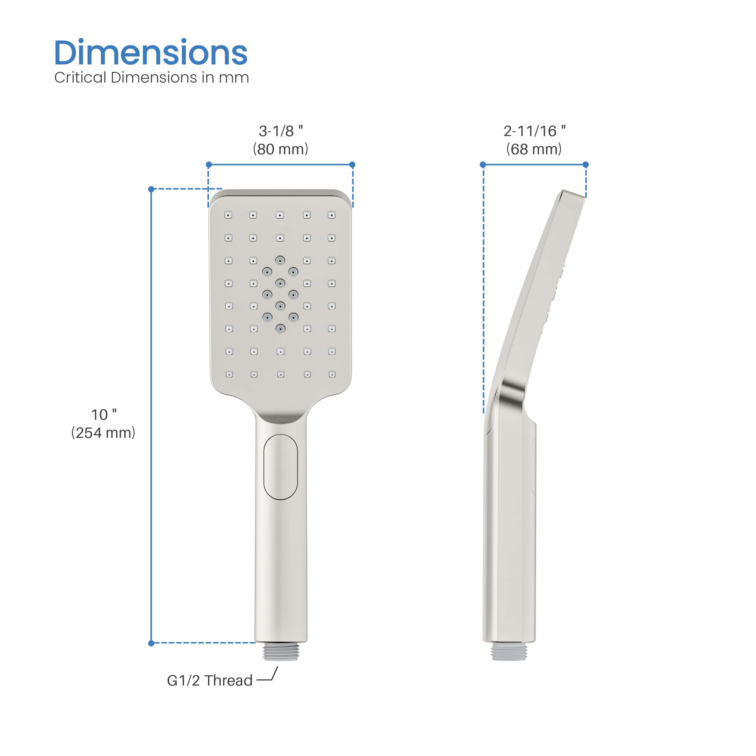 Quadro Premium ABS 3 Mode Handheld Shower Head - HS101