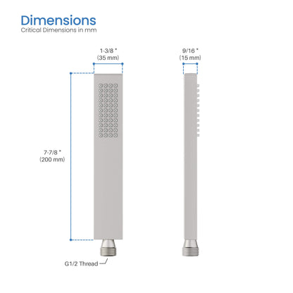 Quadro Metal Handheld Shower Head - HS103