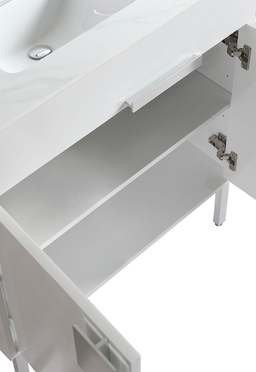 36" V9003 Vanity with Sintered Stone Countertop (Glossy White）