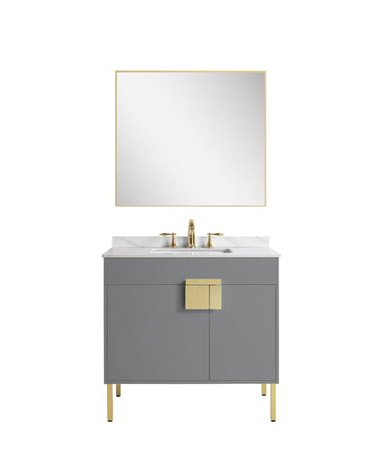 36" V9003 Vanity with Sintered Stone Countertop (Matte Grey）