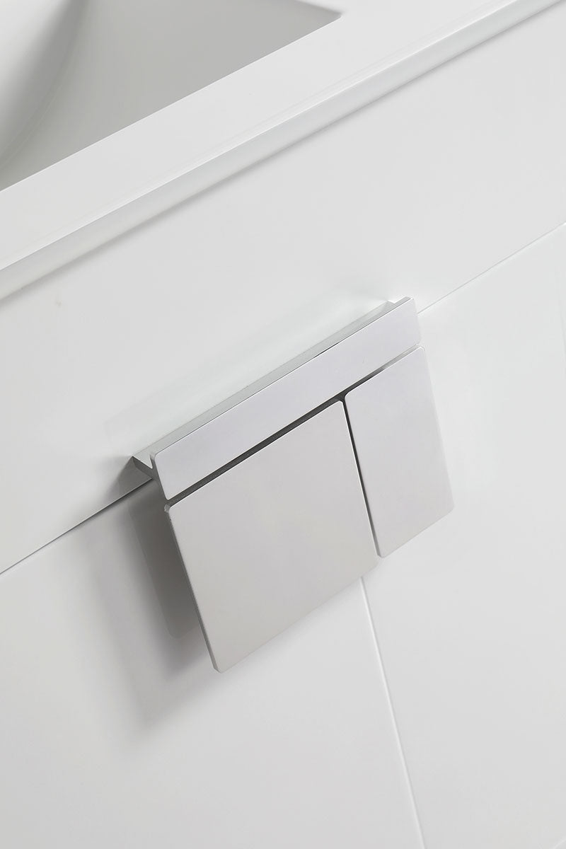 30" V9003 Vanity with Ceramic Sink (Glossy White)