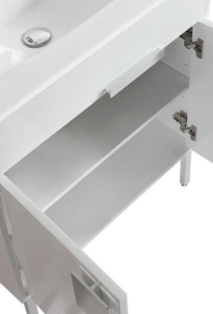 30" V9003 Vanity with Ceramic Sink (Glossy White)