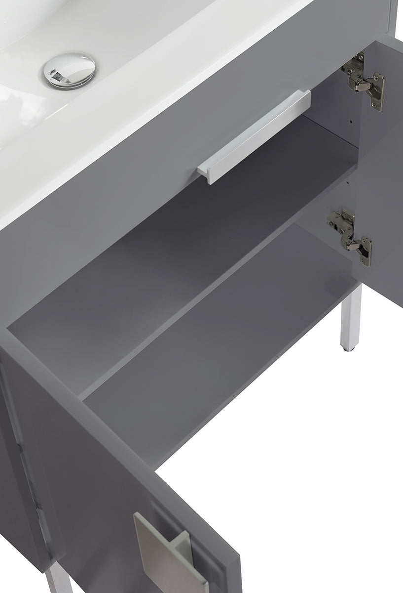 30" V9003 Vanity with Ceramic Sink (Matte Grey)