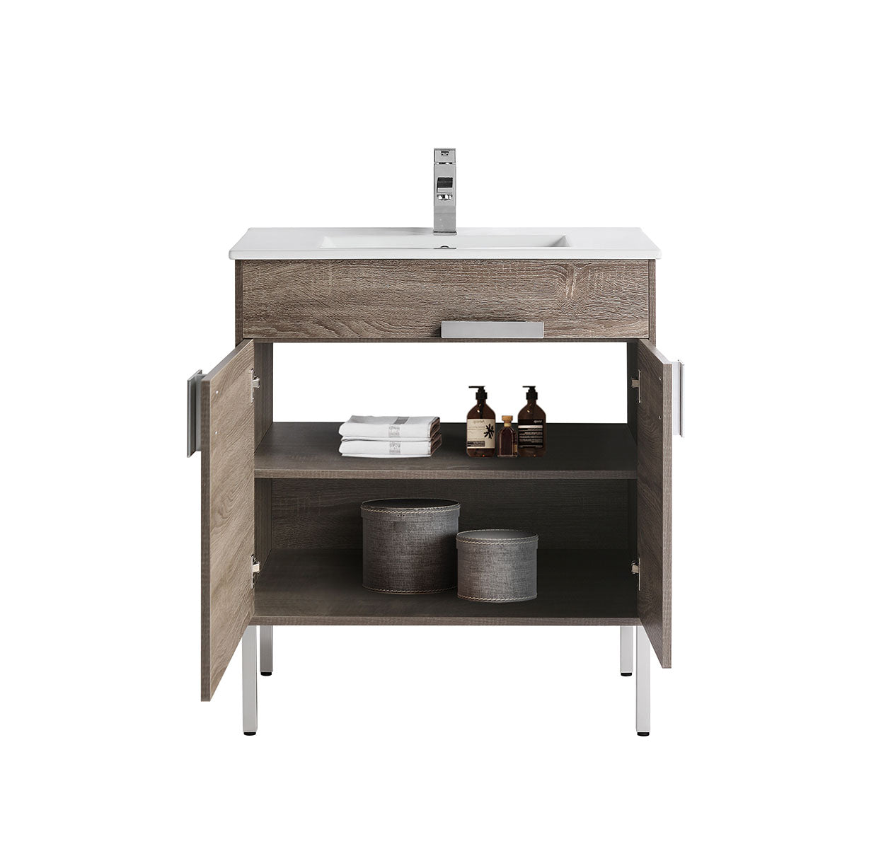 30" V9003 Vanity with Ceramic Sink (Sonoma Oak)