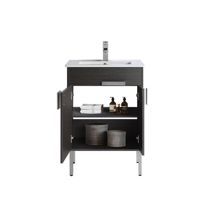24" V9003 Vanity with Ceramic Sink (Charcoal Grey)