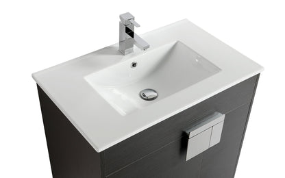 30" V9003 Vanity with Ceramic Sink (Charcoal Grey)