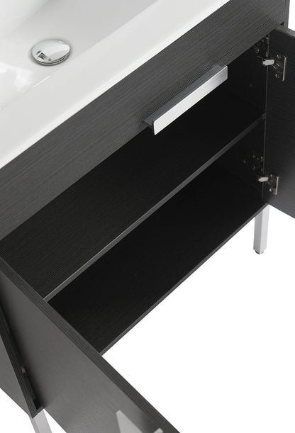 30" V9003 Vanity with Ceramic Sink (Charcoal Grey)