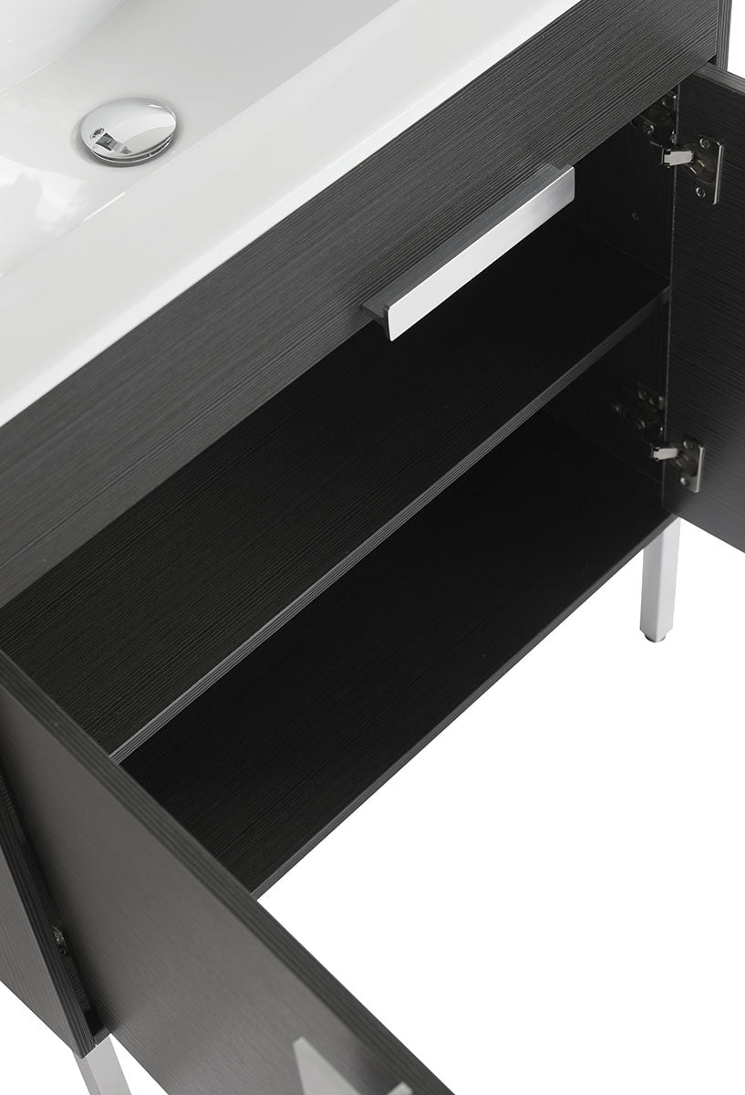30" V9003 Vanity with Ceramic Sink (Charcoal Grey)
