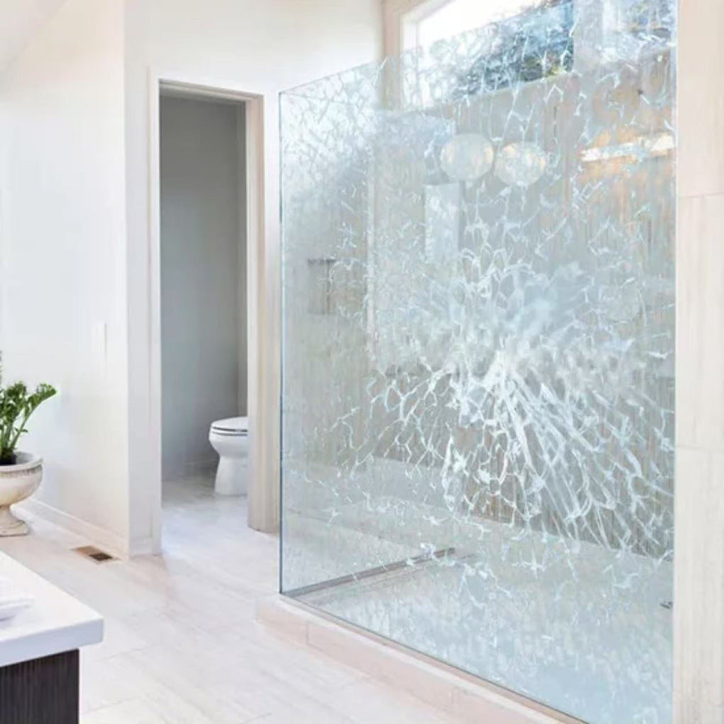 Low Iron & Laminated  60"W x 80" H Frameless Single Sliding (Brushed Gold)