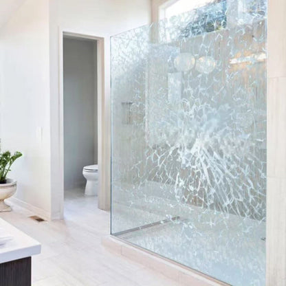 Low Iron & Laminated  60"W x 80" H Frameless Single Sliding (Brushed Gold)