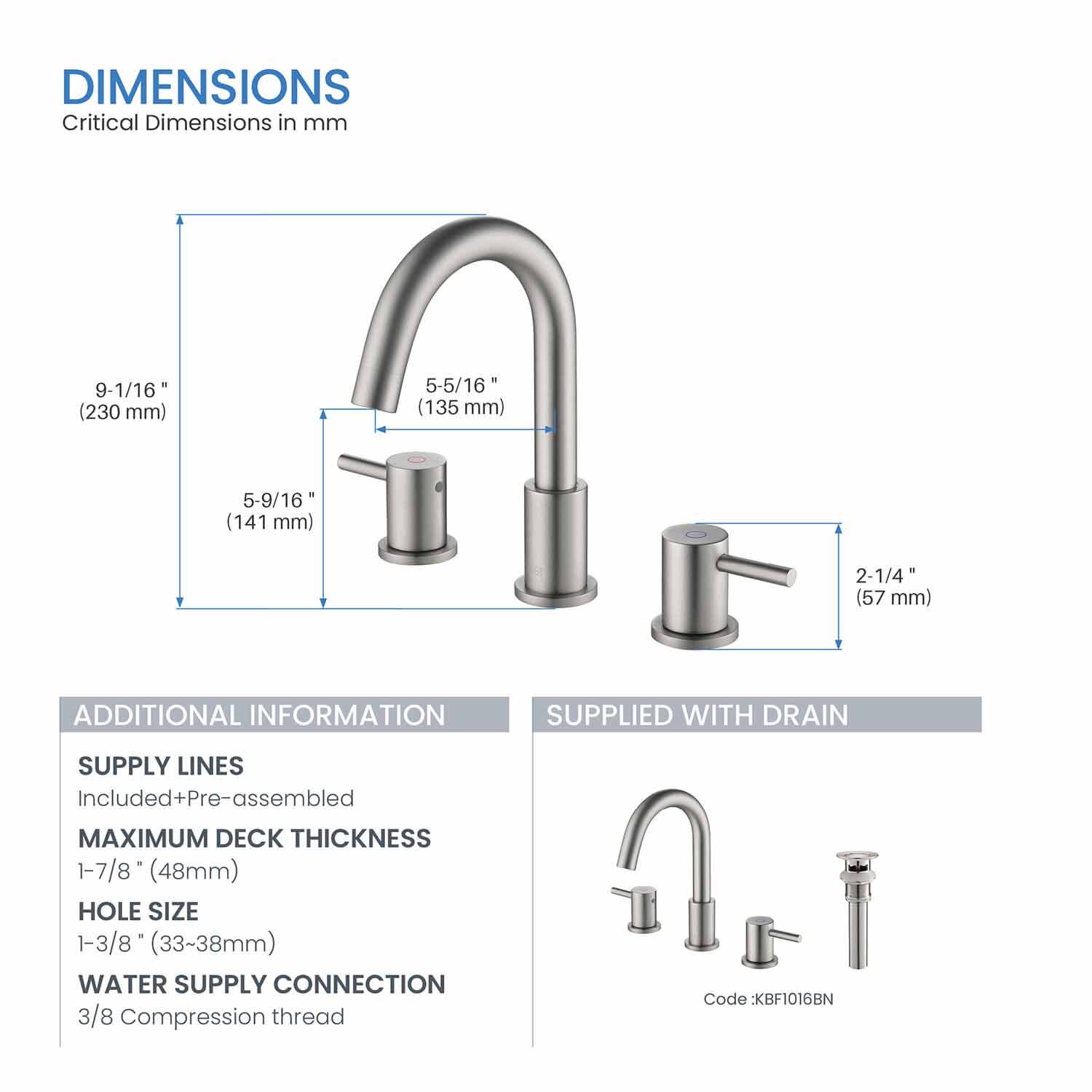 Wide Spread Lavatory Faucet – KBF1016