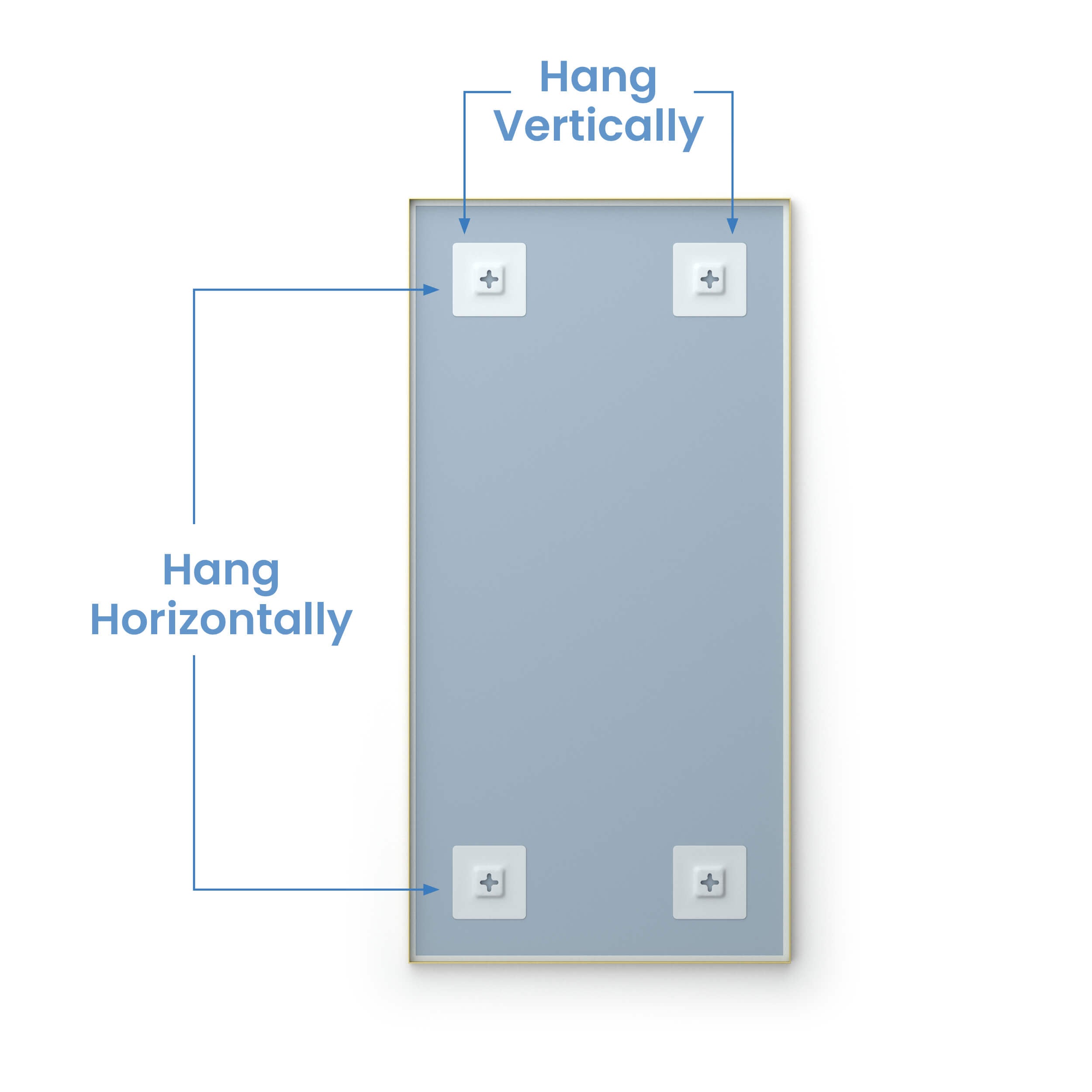 18" x 36" Shatterproof Wall Mount Metal Frame Mirror - FM1-1836  - Shop at Home Craft Studio - 3
