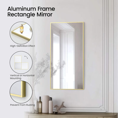 18" x 36" Shatterproof Wall Mount Metal Frame Mirror - FM1-1836  - Shop at Home Craft Studio - 8