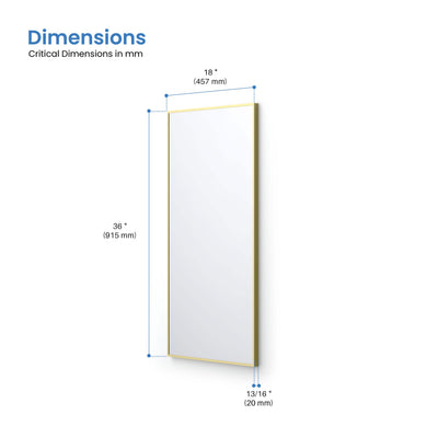 18" x 36" Shatterproof Wall Mount Metal Frame Mirror - FM1-1836  - Shop at Home Craft Studio - 11