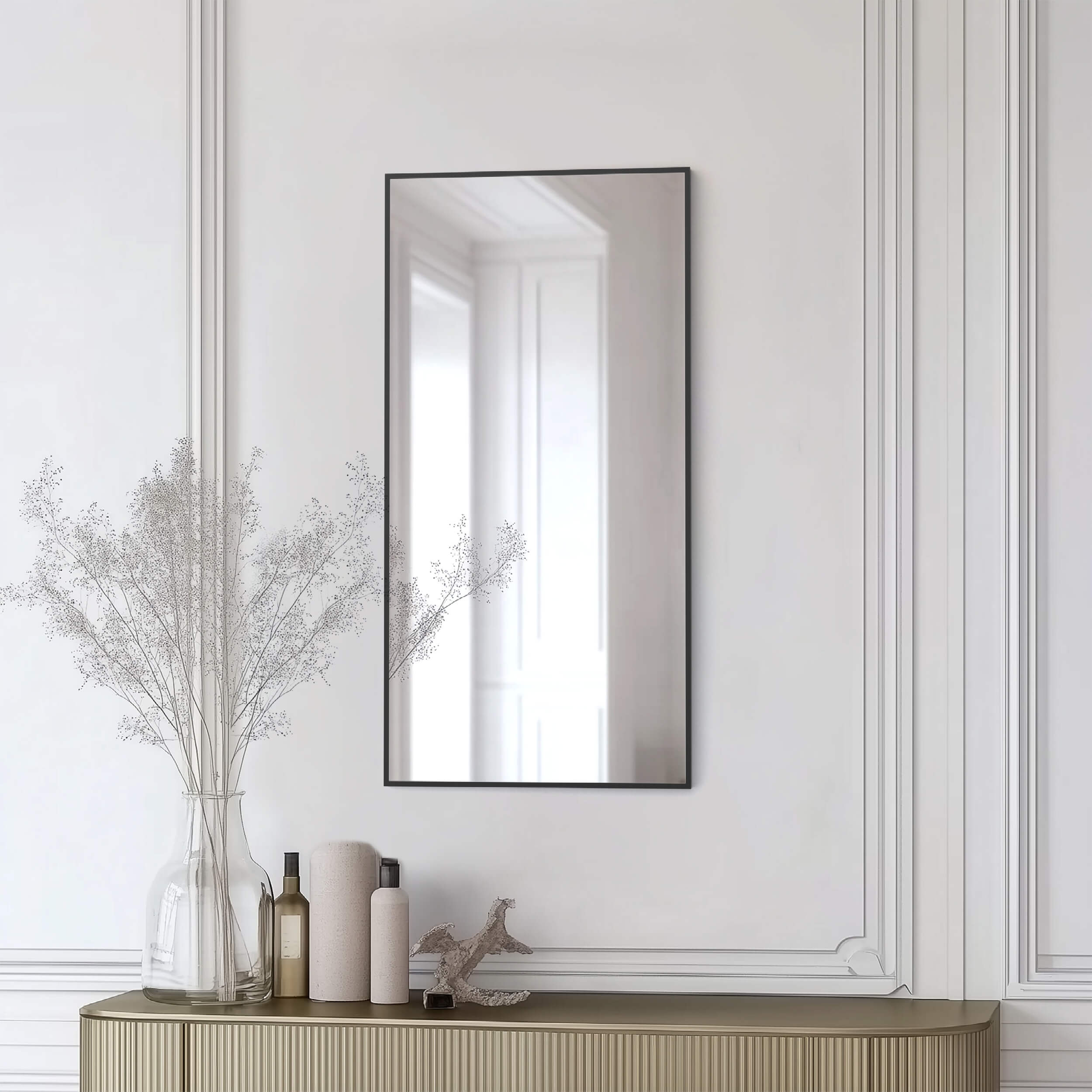 18" x 36" Shatterproof Wall Mount Metal Frame Mirror - FM1-1836  - Shop at Home Craft Studio - 18