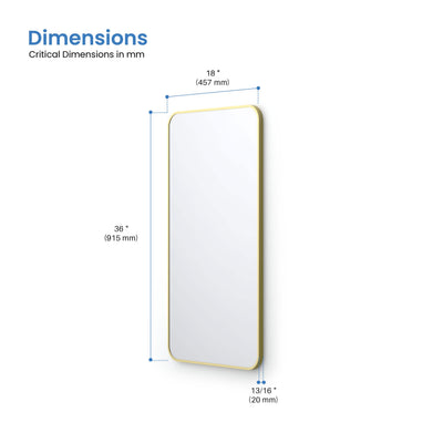 18" x 36" Shatterproof Wall Mount Metal Frame Mirror - FM2-1836  - Shop at Home Craft Studio - 9