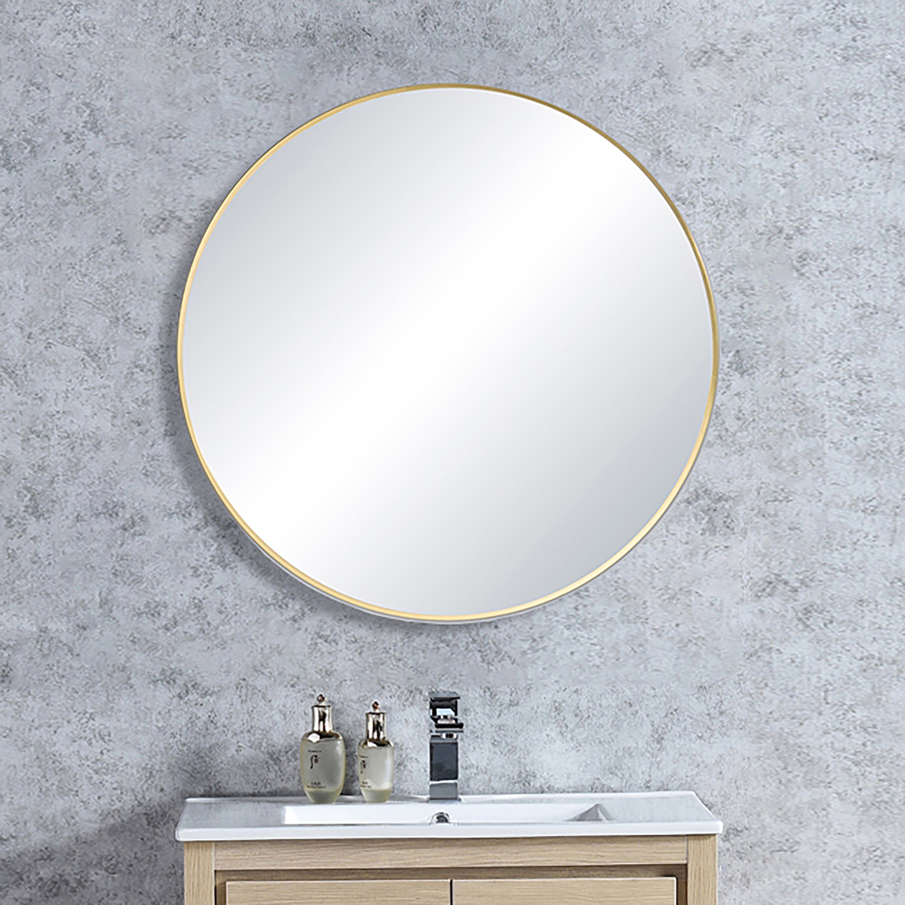 24" Shatterproof Wall Mount Metal Frame Mirror - FM3-R24  - Shop at Home Craft Studio - 2