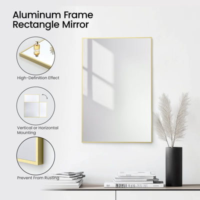 24" x 36" Shatterproof Wall Mount Metal Frame Mirror - FM1-2436  - Shop at Home Craft Studio - 8