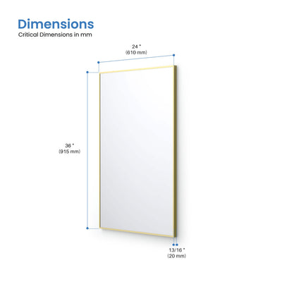 24" x 36" Shatterproof Wall Mount Metal Frame Mirror - FM1-2436  - Shop at Home Craft Studio - 11