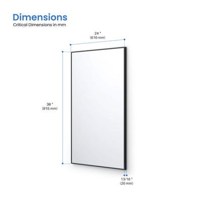 24" x 36" Shatterproof Wall Mount Metal Frame Mirror - FM1-2436  - Shop at Home Craft Studio - 22