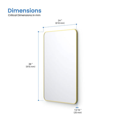 24" x 36" Shatterproof Wall Mount Metal Frame Mirror - FM2-2436  - Shop at Home Craft Studio - 9