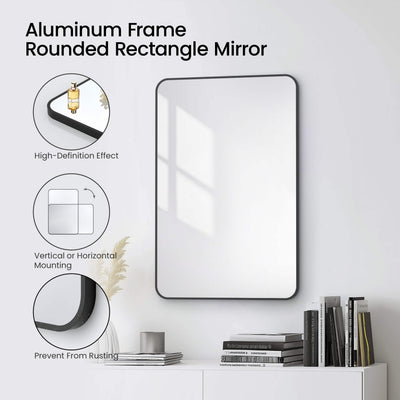 24" x 36" Shatterproof Wall Mount Metal Frame Mirror - FM2-2436  - Shop at Home Craft Studio - 16