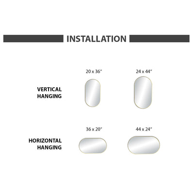 24" x 44" Shatterproof Wall Mount Metal Frame Mirror - FM4-2444  - Shop at Home Craft Studio - 7