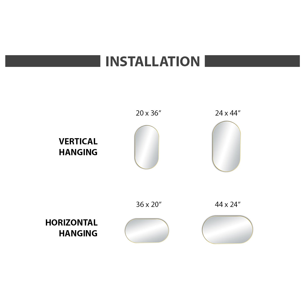 24" x 44" Shatterproof Wall Mount Metal Frame Mirror - FM4-2444  - Shop at Home Craft Studio - 7