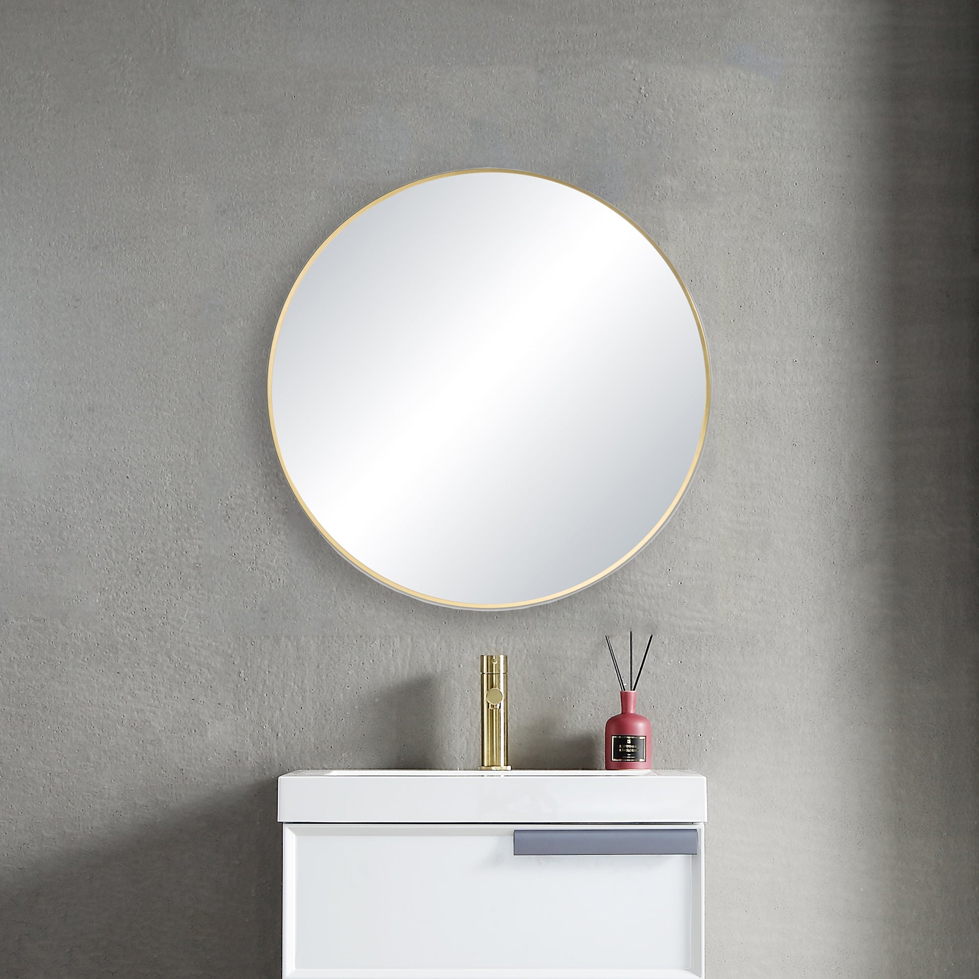 28" Shatterproof Wall Mount Metal Frame Mirror - FM3-R28  - Shop at Home Craft Studio - 2