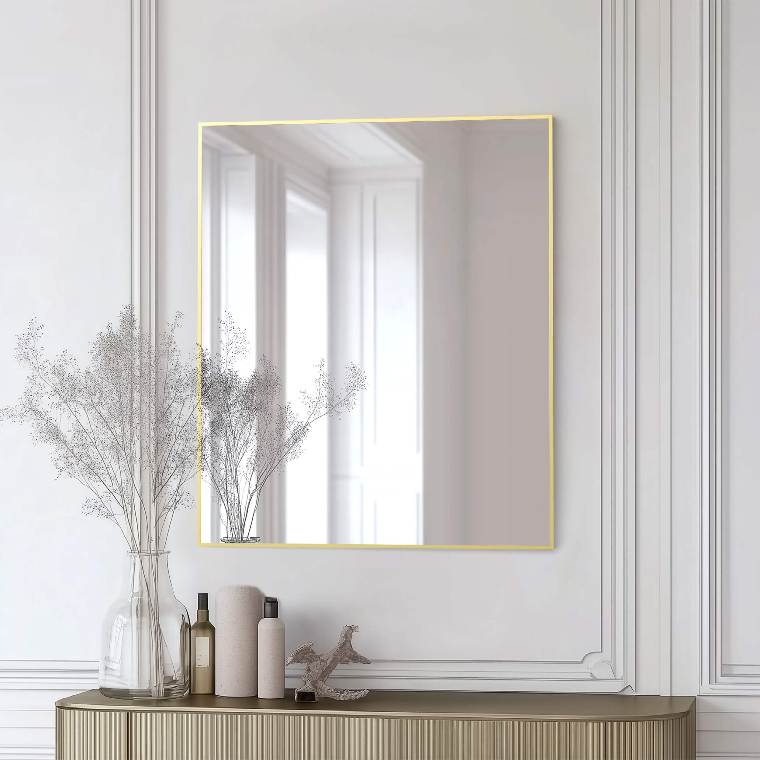 30" x 36" Shatterproof Wall Mount Metal Frame Mirror - FM1-3036  - Shop at Home Craft Studio - 6