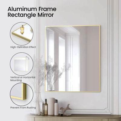 30" x 36" Shatterproof Wall Mount Metal Frame Mirror - FM1-3036  - Shop at Home Craft Studio - 8