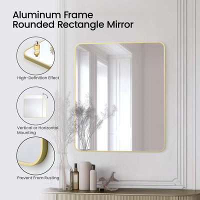 30" x 36" Shatterproof Wall Mount Metal Frame Mirror - FM2-3036  - Shop at Home Craft Studio - 6