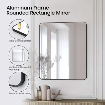 30" x 36" Shatterproof Wall Mount Metal Frame Mirror - FM2-3036  - Shop at Home Craft Studio - 15