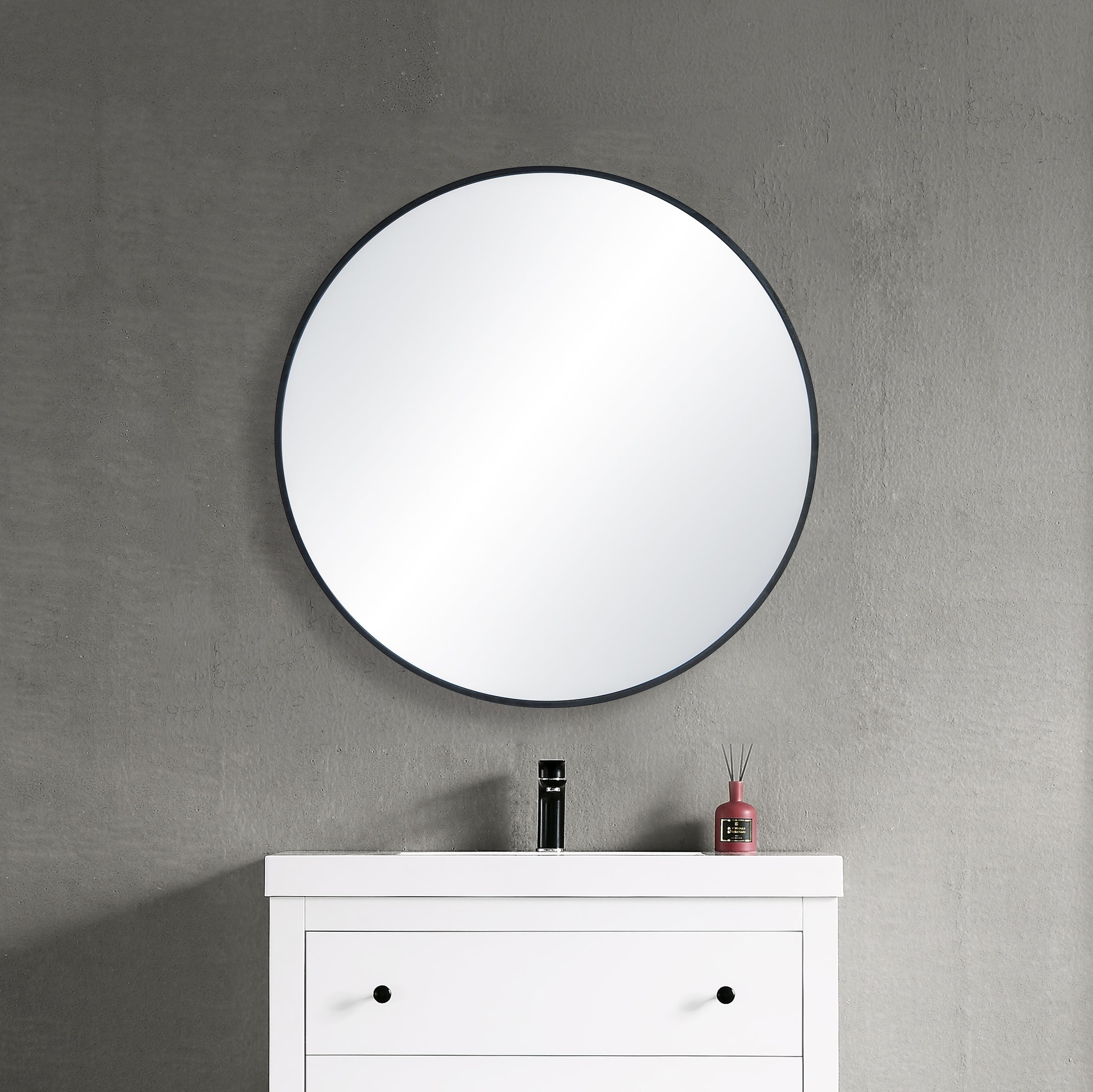 36" Shatterproof Wall Mount Metal Frame Mirror - FM3-R36  - Shop at Home Craft Studio - 7