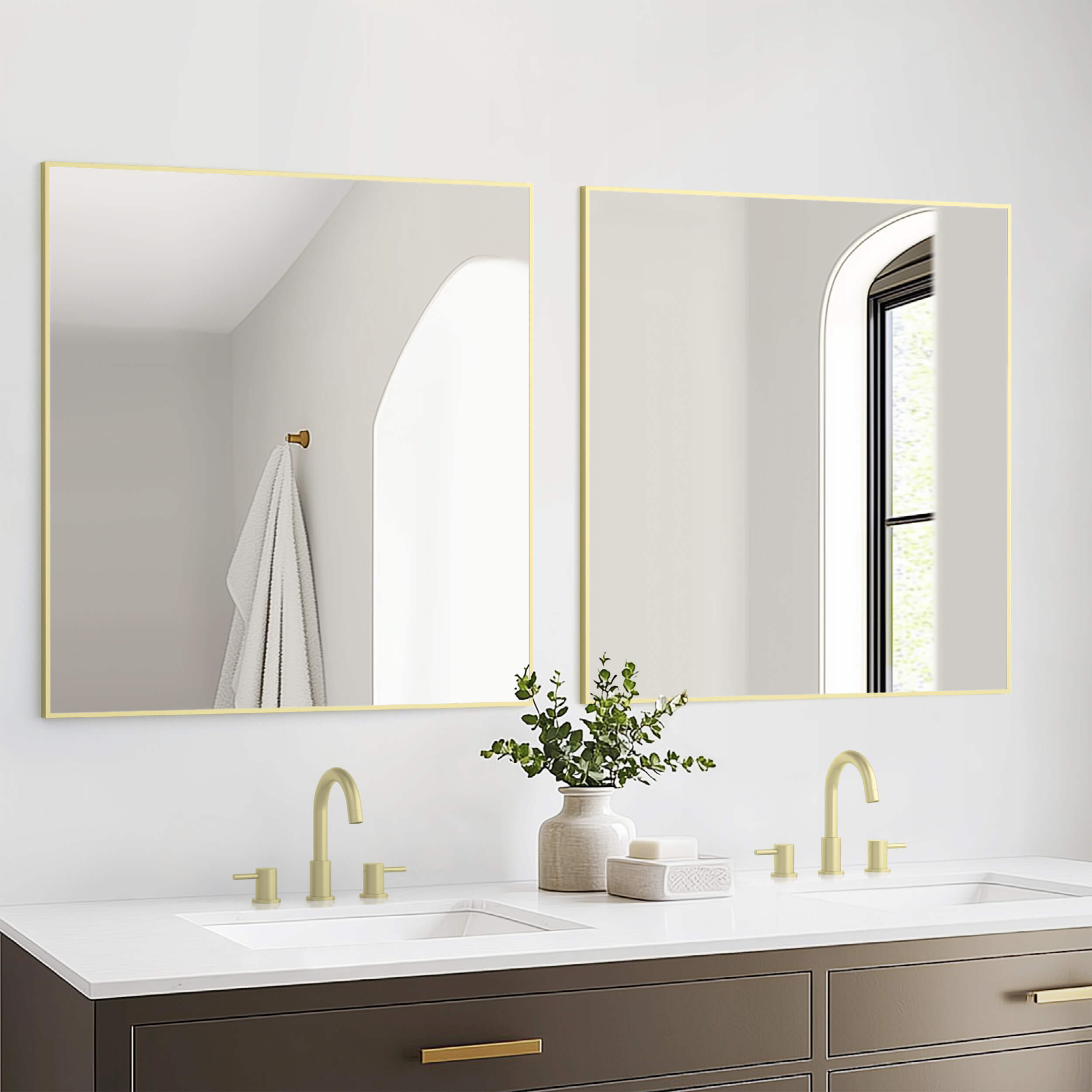 36" x 36" Shatterproof Wall Mount Metal Frame Mirror - FM1-3636  - Shop at Home Craft Studio - 5