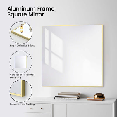 36" x 36" Shatterproof Wall Mount Metal Frame Mirror - FM1-3636  - Shop at Home Craft Studio - 8