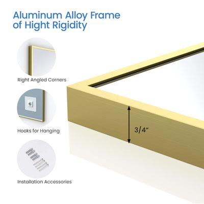36" x 36" Shatterproof Wall Mount Metal Frame Mirror - FM1-3636  - Shop at Home Craft Studio - 9