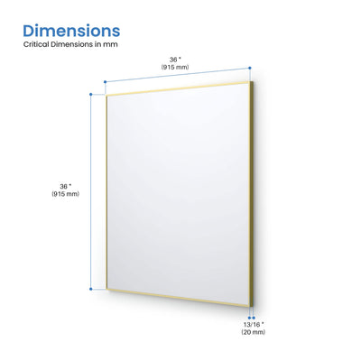 36" x 36" Shatterproof Wall Mount Metal Frame Mirror - FM1-3636  - Shop at Home Craft Studio - 10