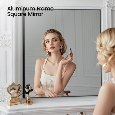 36" x 36" Shatterproof Wall Mount Metal Frame Mirror - FM1-3636  - Shop at Home Craft Studio - 19