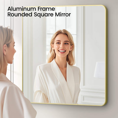 36" x 36" Shatterproof Wall Mount Metal Frame Mirror - FM2-3636  - Shop at Home Craft Studio - 5