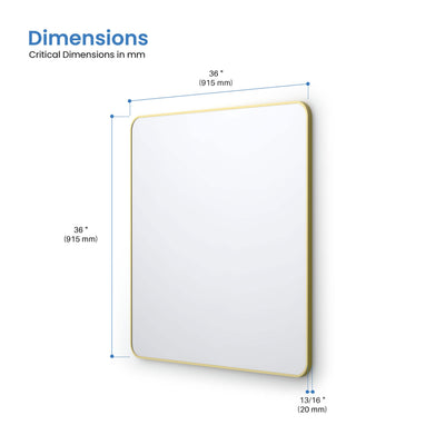 36" x 36" Shatterproof Wall Mount Metal Frame Mirror - FM2-3636  - Shop at Home Craft Studio - 8