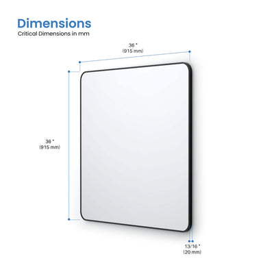 36" x 36" Shatterproof Wall Mount Metal Frame Mirror - FM2-3636  - Shop at Home Craft Studio - 17