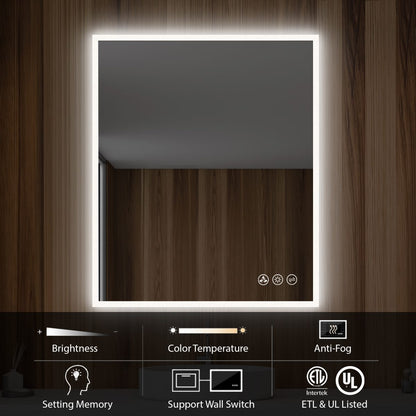 Beta 30″x36″ LED Mirror with Frosted Sides
