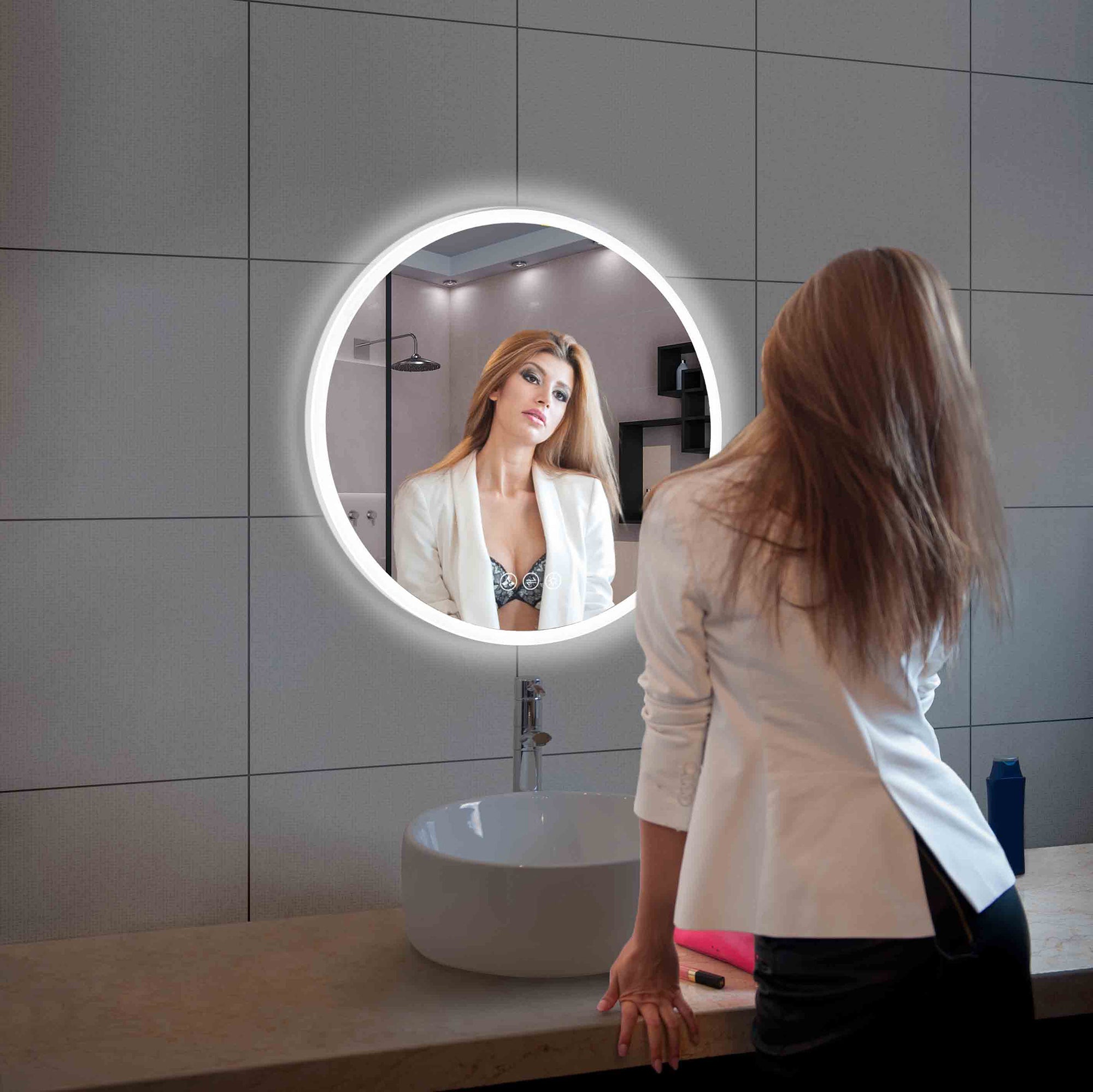 Orion 24″ Round LED Mirror with Frosted Side