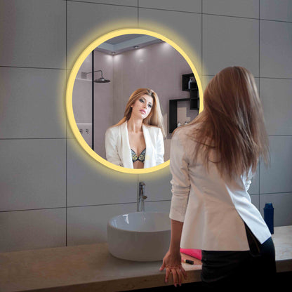 Orion 32″ Round LED Mirror with Frosted Side